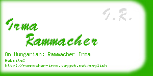 irma rammacher business card